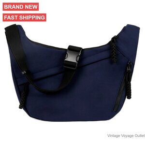 Large Nylon Crossbody Hobo Bag with Multiple Pockets Adjustable Strap